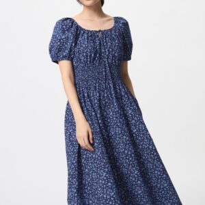 Volume Sleeve Dress | Printed