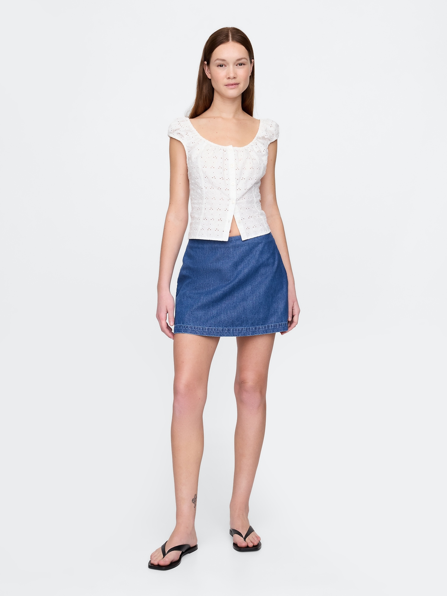 UltraSoft Denim Mini Skort