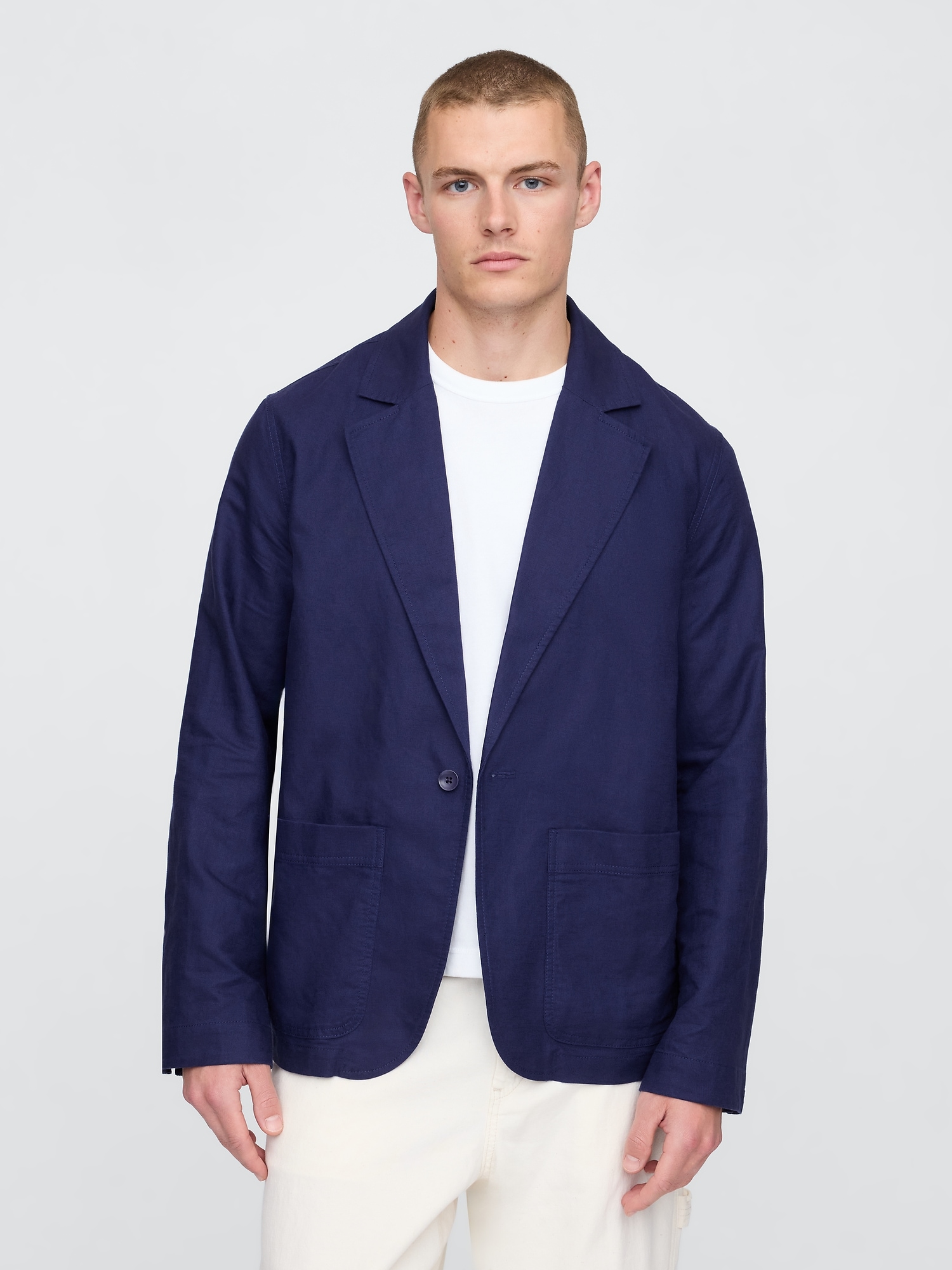 Relaxed Linen-Cotton Blazer