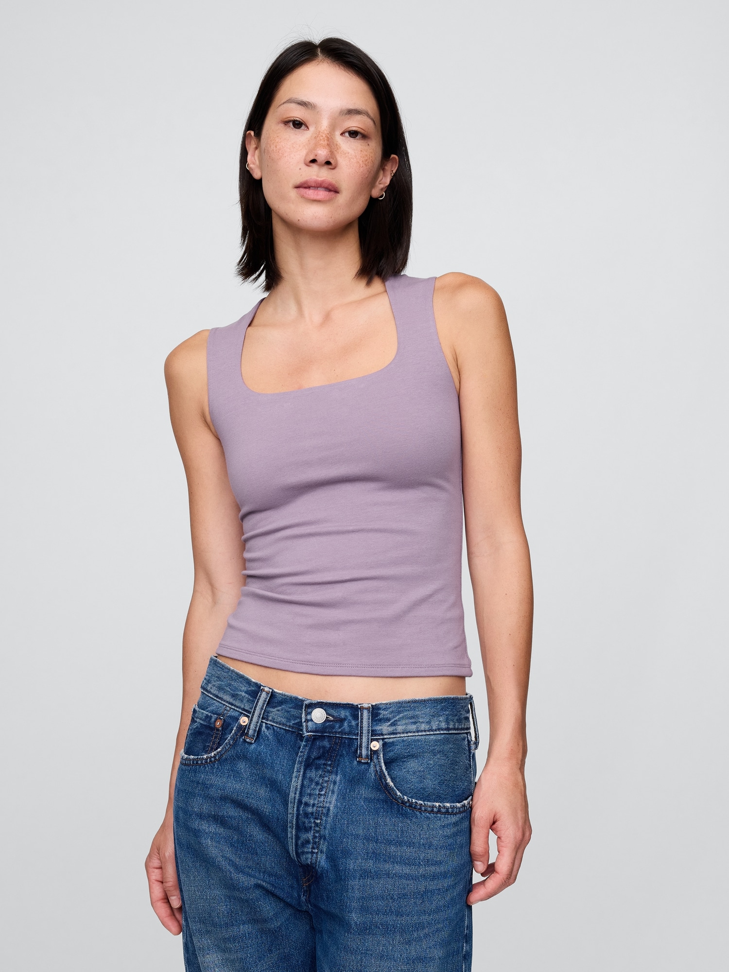 CloseKnit Jersey Square-Neck Top
